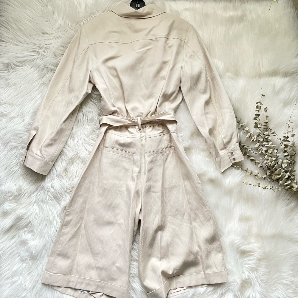 Jonathan Simkhai Belted Cutout Twill Playsuit Cream Linen Women’s Size 2 NWT - Picture 9 of 14